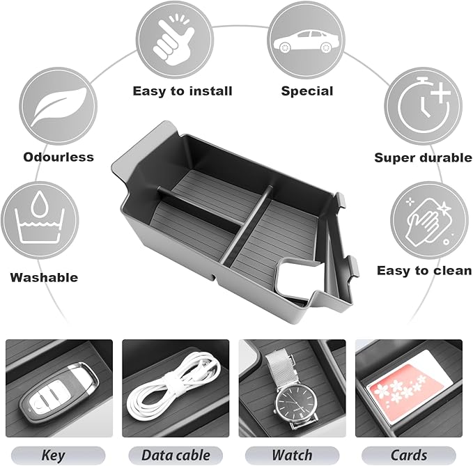 SKTU for 2024 2025 2026 Dodge Charger Center Console Organizer for 2024 2025 2026 Dodge Charger Daytona Center Console Tray Charger Daytona ABS Console Tray Dodge Charger 2024 2025 2026 Accessories