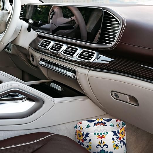 Traditional Mexican Trible Car Trash Can Garbage Cans Foldable,Cute Hanging Car Organizer and Storage Bag Leak Proof, Auto Back Seat Trash Bin Universal for Truck, SUV, Outdoor Travel