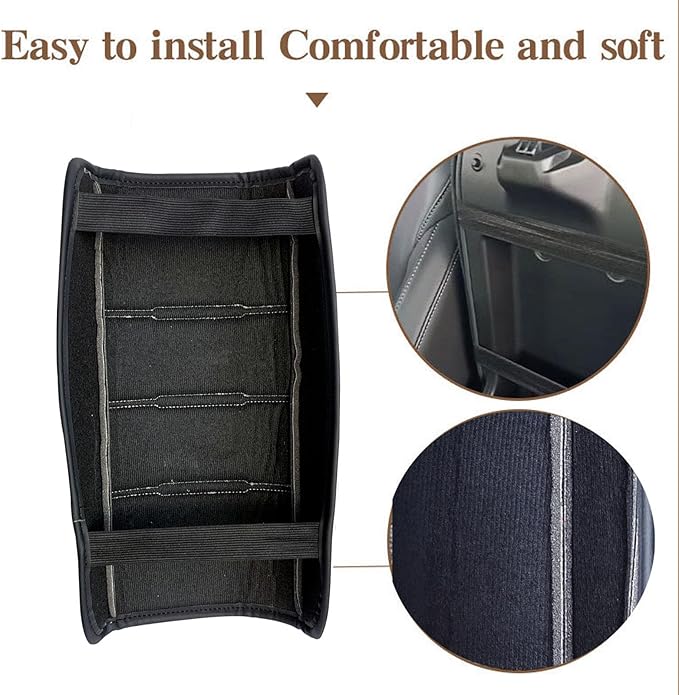 Center Console Pad Armrest Box Cover Compatible with Honda 2025 2024 2023 CRV LX EX EXL Sport Hybrid Sport Touring,Black Leather Protector Accessories for CR-V 2023 2024