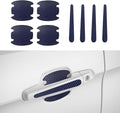 8PCS Car Door Handle Scratch Protectors, Carbon Fiber Car Door Handle Bowl Sticker, Universal Door Handle Protective Film for Most Cars (Blue)