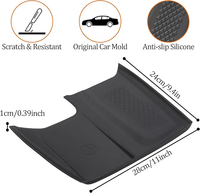 Wireless Charging Anti-Slip Mat for Grand Highlander, Black Silicone Protective Pad Phone Charger Pad for 2024 2025 Grand Highlander Center Console Interior Accessories