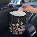 Brosoneto Mushroom Skull Car Trash Bag - Portable Garbage Bin for Front Seat, Back Seat, Floor - Universal Collapsible Easy to Clean Car Garbage Accessory