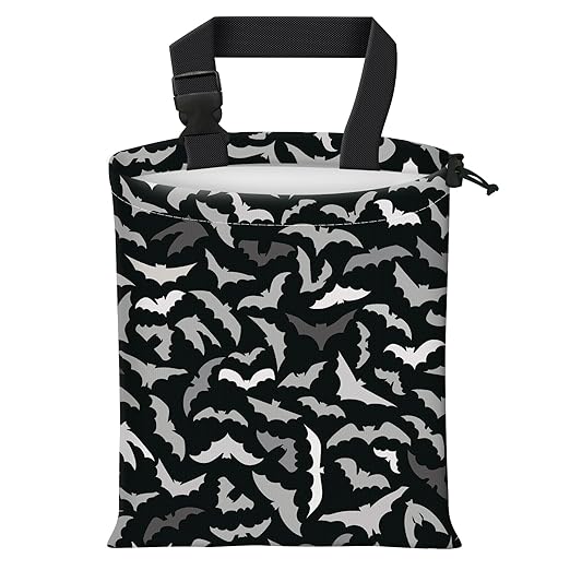 AFYEWKC Car Trash Bag Large Hanging Can for Back of Seat, Cute Waterproof Car Garbage Bag for Vehicle, Travelling, Outdoor Cute Grey Black Bats