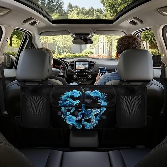 Sea Turtle Car Organizer, Camo Hunting Trunk Organizer for SUV, Car Trunk Organizer and Storage, Car Interior Accessories Backseat Hanging Organizer, Waterproof Storage Bag for Car