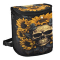MNSRUU Car Trash Can with Lid, Skull and Sunflower Car Trash Bag Hanging Organizers and Storage for Front Back Seat, Leak-Proof Trash Bin