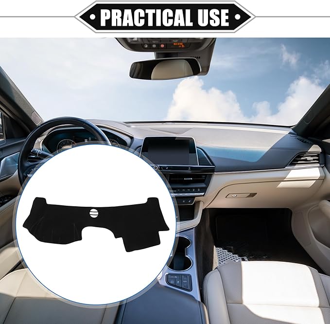 Dashboard Cover Compatible for Cadillac CTS 2004-2009, Non-Slip Polyester Black Dash Cover Mat Dash Board Protector Cover