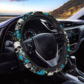 AFPANQZ Skulls Print Car Steering Wheel Cover Stretch-on Fabric Neoprene Comfortable Grip Automotive Steering Wheel Protector Adult Anti-Slip Universal 15 inch Machine Washable Gray