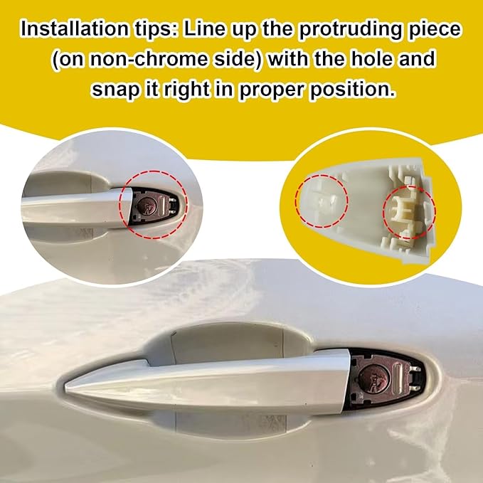 Goholy Car Door Handle Cover Cap Compatible with BMW X1 F48 X2 F39 X5 F15 X6 F16 X5M X6M F86 2014-2019 51217396541 51217396544 Door Key Cover Door Handle Accessories Lock Cap Black Front Left