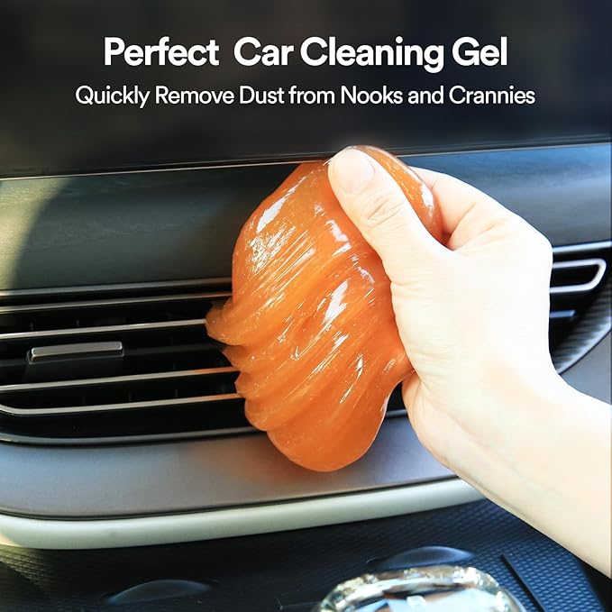 PULIDIKI Car Cleaning Gel Purple and Car Cleaning Putty Orange Bundle