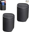 2 PCS Large Car Door Cup Holders, Clip On Back Seat Cup Holders for Cars, Scratch-Resistant & Waterproof Leather Storage Bag for Beverage Mobile Phone, Universal for Most Cars (Black)