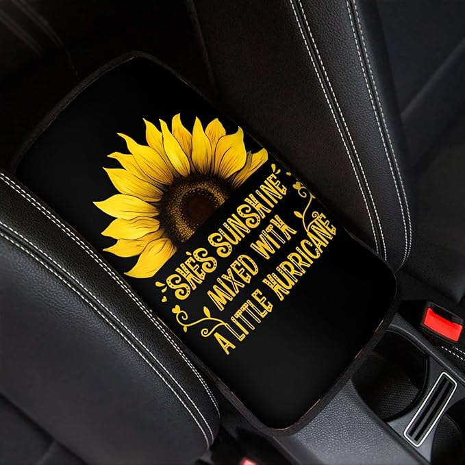 Biyejit Car Center Console Armrest Cushion Cover Pad Car Interior Decor Accessories Universal Fit for Sedan, Truck, SUV