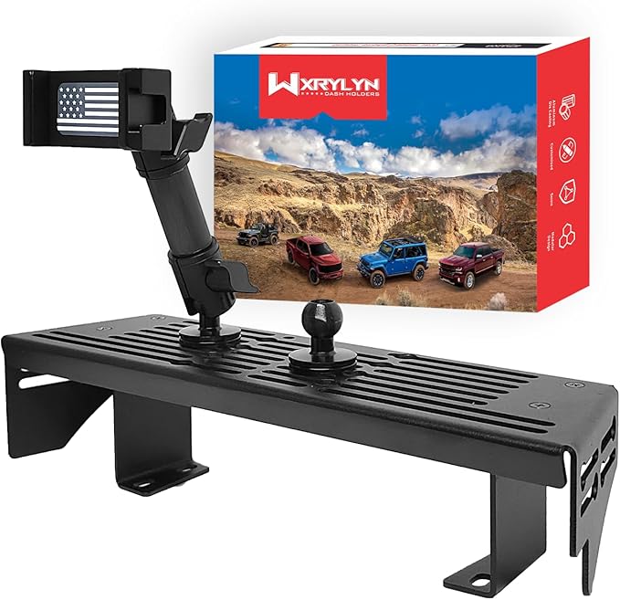 WXRYLYN 2026 2025 Tacoma Phone Mount for 2024 2025 2026 Toyota Tacoma Metal Platform Phone Mount 2024 Tacoma Dash Cell Phone Holder (Only for 14Inch Screen/No Drill Installation)