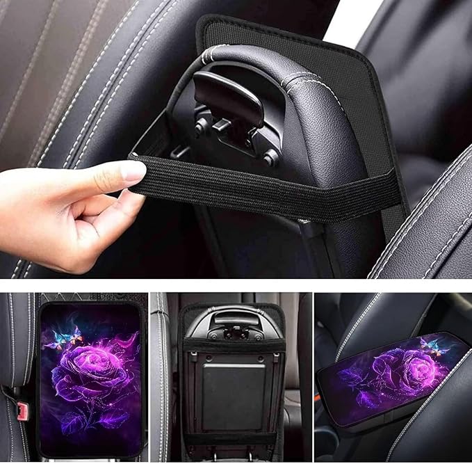 Biyejit Car Center Console Armrest Cushion Cover Pad Car Interior Decor Accessories Universal Fit for Sedan, Truck, SUV