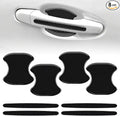 Car Door Handle Protector, 8 PCS Car Door Handle Scratch Protector, Universal Reflective Bowl Sticker Paint Guard Film for Most SUVs, Trucks (Black)