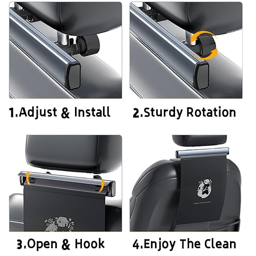Disposable Car Trash Bag with Flip-top Hidden Hook - Aluminum Alloy Garbage Can, Waterproof Hanging Auto Trash Can, Travel Accessories (Black)