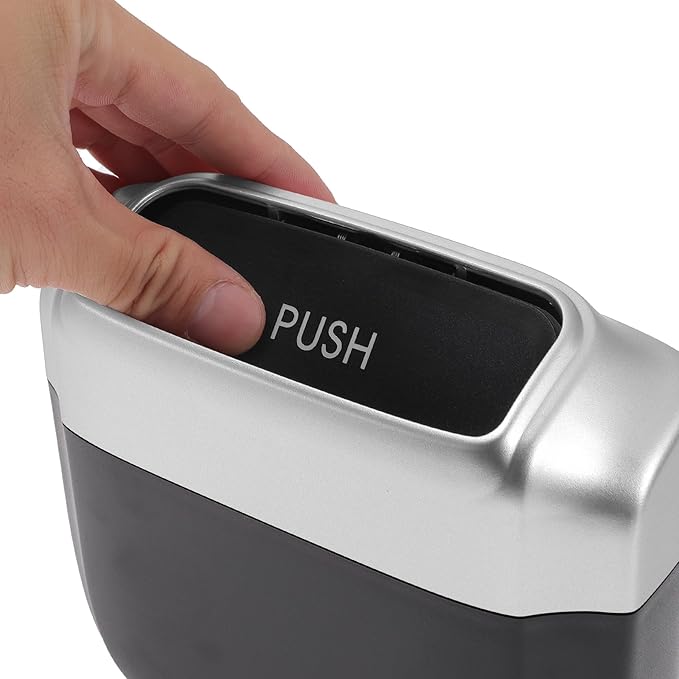 Car Trash Can Hanging 6.3" Length 2.4" Width 5.9" Height Trash Bin Plastic Silver Tone 1 Set