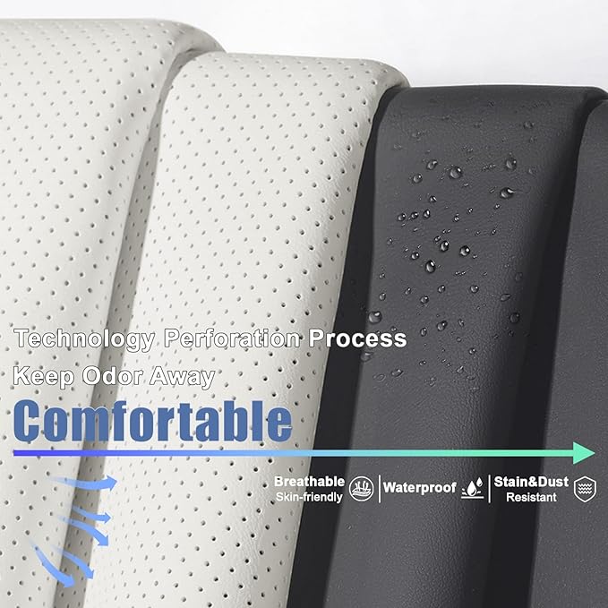 AREKA 2 Car Seat Covers for Honda Accord 2003-2026 Breathable Leather,Waterproof Car Seat Protectors with Comfort Headrest Pillows,Automotive Vehicle Cushion with Storage Pockets (Luxury,Gray)