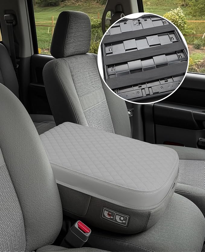 INTGET Center Console Cover for 2002-2012 Dodge Ram 1500 2500 3500 Accessories Interior Middle Armrest Arm Rest ST, SLT, Laramie, Sport, TRX4 Cushion Pad Protector(Fit for Jump Seat Console)