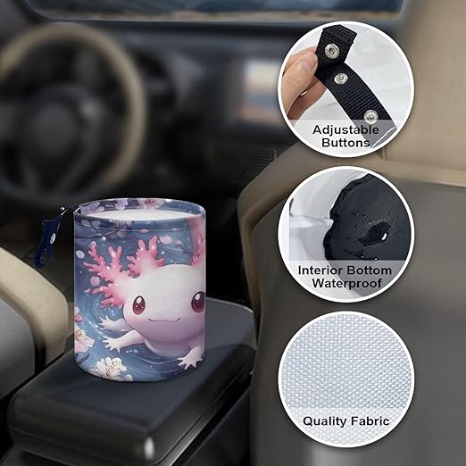 Pink Salamander Car Garbage Can Vehicle Trash Can Rubbish Bag Multipurpose Hanging Headrest Road Trip Must Haves for Kids Car Decor