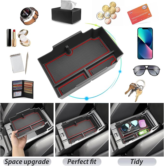 SKTU for 2024 2025 2026 Subaru Crosstrek/Impreza Center Console Organizer 2024-2026 Crosstrek Hybrid Console Tray 2024 2025 2026 Impreza Accessories Tray 2024 2025 2026 Crosstrek Accessories (Red)