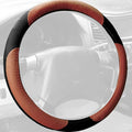 FH Group Universal Fit Perforated Genuine Leather Steering Wheel Cover Fits Most Cars, SUVs, and Brown