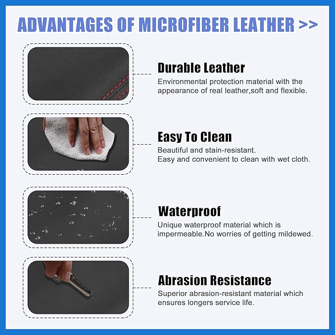 Car Center Console Armrest Cover for Mazda 3 2014-2016 Faux Leather Interior Arm Rest Cover Elbow Cushion Pad Black Red Stitches Auto Accessories