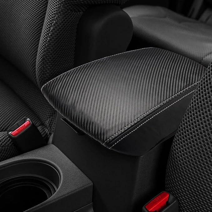 INTGET Center Console Armrest Cover for 2005-2021 Nissan Frontier Accessories 2005-2015 Nissan Xterra Accessories Carbon Fiber Middle Arm Rest Protector Console Lid Cover (Carbon Fiber)