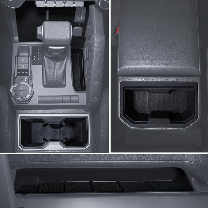 bgucar Interior Silicone Liner Insert Custom Fit for Tacoma 2024-2026, Silicone Organizer Tray for Tacoma Gen 4th Double Cab only - Fully Covered - for Tacoma Accessories