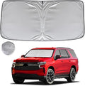 KAYZT Windshield Sun Shade for 2021-2025 2026 Che-vrolet/Chevy Tahoe Foldable Sunshade Front Window Custom Fit Car Accessories
