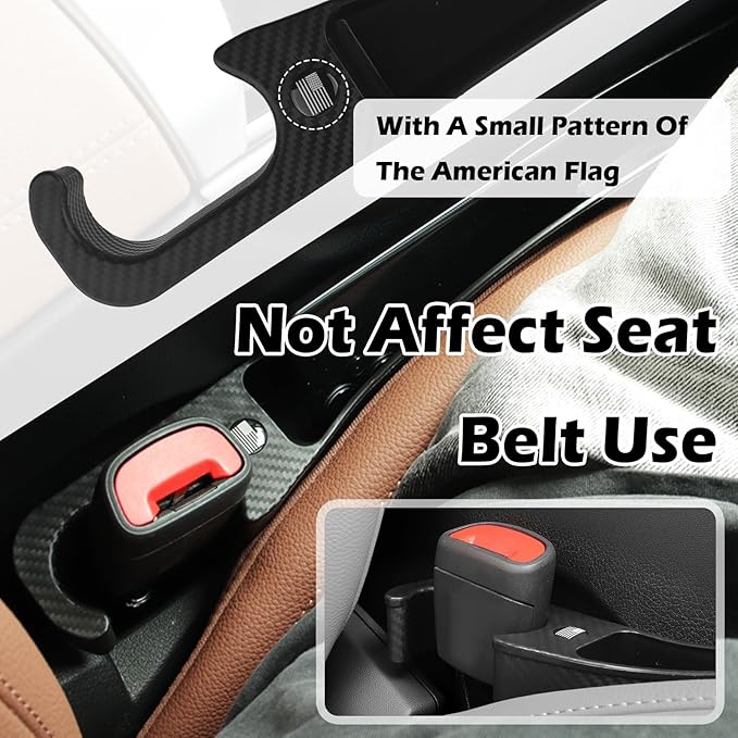 2026 New Car Seat Gap Filler Organizer,Stylish Dual Slot Car Seat Gap Organizer with US Flag Logo & Charging Ports,Universal & Flexible Console Catcher as Cars Seats Organizers