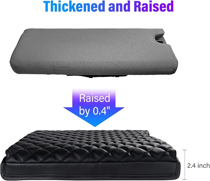 Thickened Center Console Armrest Cover for 2015-2025 Ford F150 Accessories, PU Leather Middle Console Protective Cover, Arm Rest Box Lid Cushion, Fits Only 40/20/40 Jump Seat Console