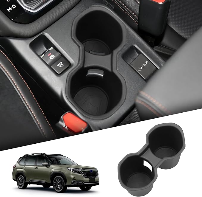 smabee Center Console Cup Holder for Subaru Forester 2025 2026 TPE Drinks Holder Box Organizer Car Interior Accessories Black