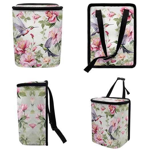 DISNIMO Hummingbird Floral Car Trash Can Easy-to-Install Car Accessory Interior, Western Aztec Leak-Proof Car Garbage Can Bin Organizer Storage Bag for the Back Seat of Any Cars, Sedans, SUVs & Trucks