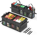 Car Trunk Organizer for SUV 60L Backseat Car Organizer Back Seat Large Storage Trunk Compartment Collapsible Car Caddy Heavy Duty Truck Storage Bin w/6 Pockets Adjustable Straps Cargo Van Jeep Sedan