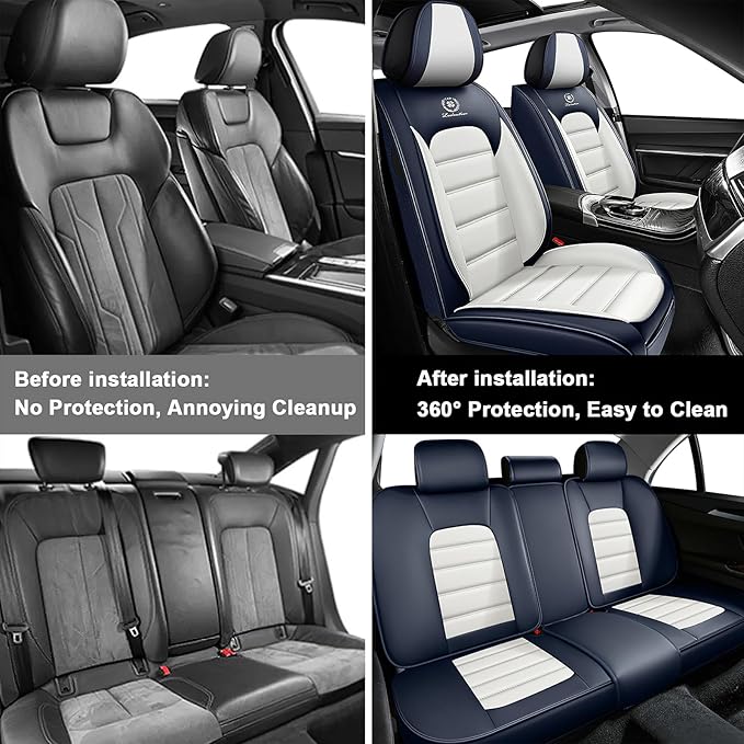 AREKA 5 Seat Covers for Subaru Crosstrek 2016-2026 Breathable Car Seat Covers,Anti-Slip Waterproof Car Seat Protectors with Airbag,Automotive Vehicle Cushion with Storage Pockets (Standard,Blue)
