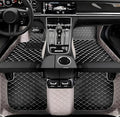 Customize Car Floor Mats for 99% Sedan SUV Sports Car All Weather Leather Full Coverage Waterproof Non-Slip Vehicle Lining Pads (Grey Black)