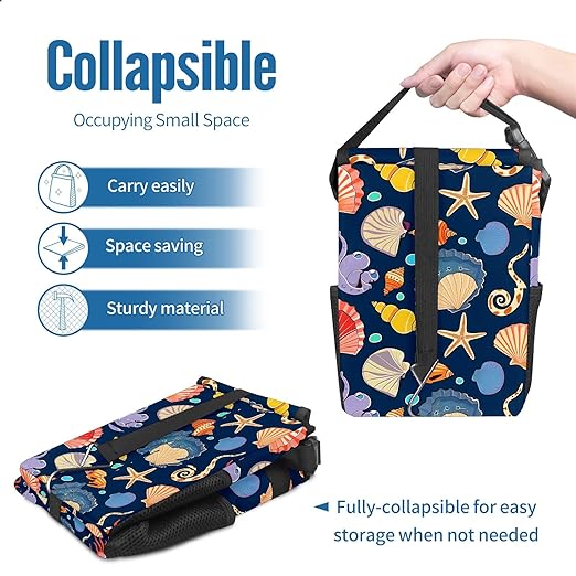 GVGHIDZ Car Trash Can – Multi-Purpose, Lightweight and Portable with Durable Water-Resistant Coating, No Installation Required, Practical and Ample Capacity, Variety of Colors.Conch Shell