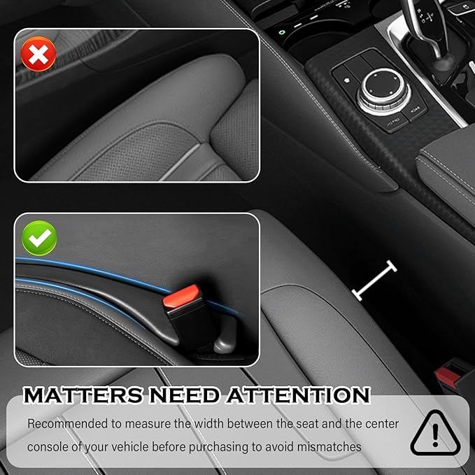 2026 New Car Seat Gap Filler,2PCS Soft Seat Gap Filler Strip for Block Items Slipping into Gaps,Universal Car Seats Gaps Plug Cars Interior Accessories for Cars SUVs
