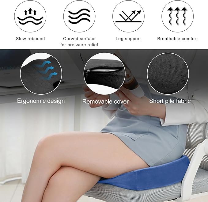 Car Seat Cushion, Memory Foam Cushion for Tailbone Pain & Sciatica Relief, Ergonomic Seat Cushion Comfortable Chair Relief Pillow for Car Office Wheelchair, car Accessories (Royal Blue)