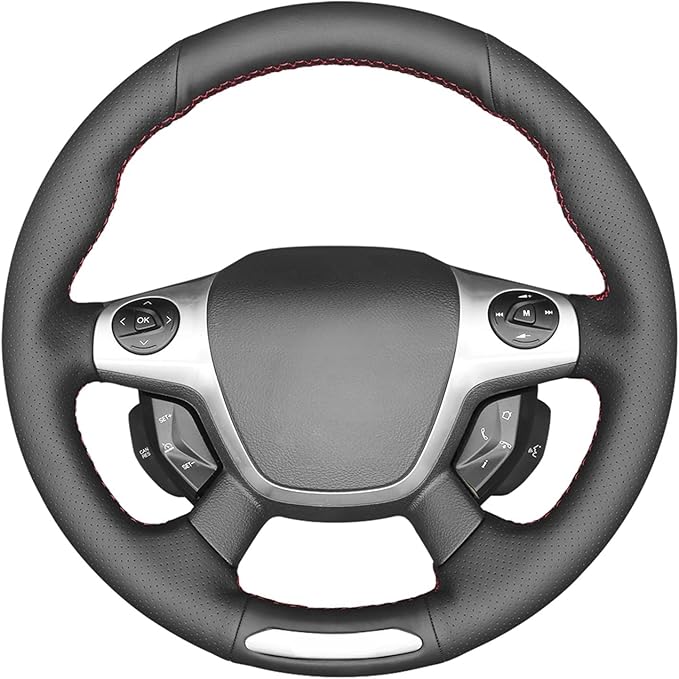 MEWANT Steering Wheel Cover for Ford Focus ST 2013-2014 Customized Version by Artificial Leather Car Interior Accessory