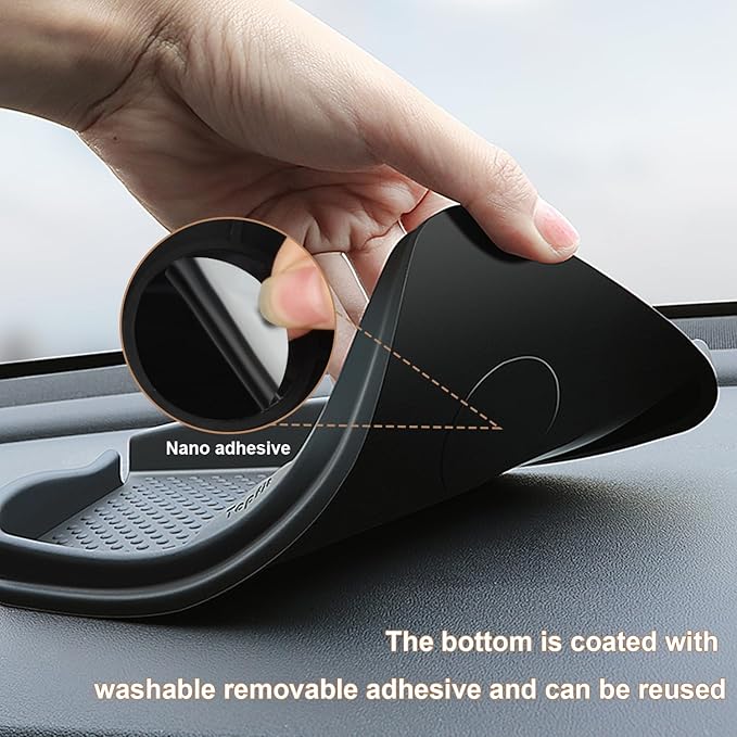 ThinSGO Anti-Slip Car Dash Grip Pad for Cell Phone, Keychains, Sun Glasses,Stand for Navigation Cell Phone (Black)