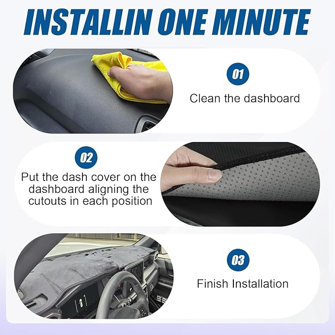 Dash Cover Mat Fit for 2025 2026 4Runner & 2024-2026 Tacoma Accessories,Dashboard Cover Mat Non-Slip Carpet,Sunshield Glare Dash Cover