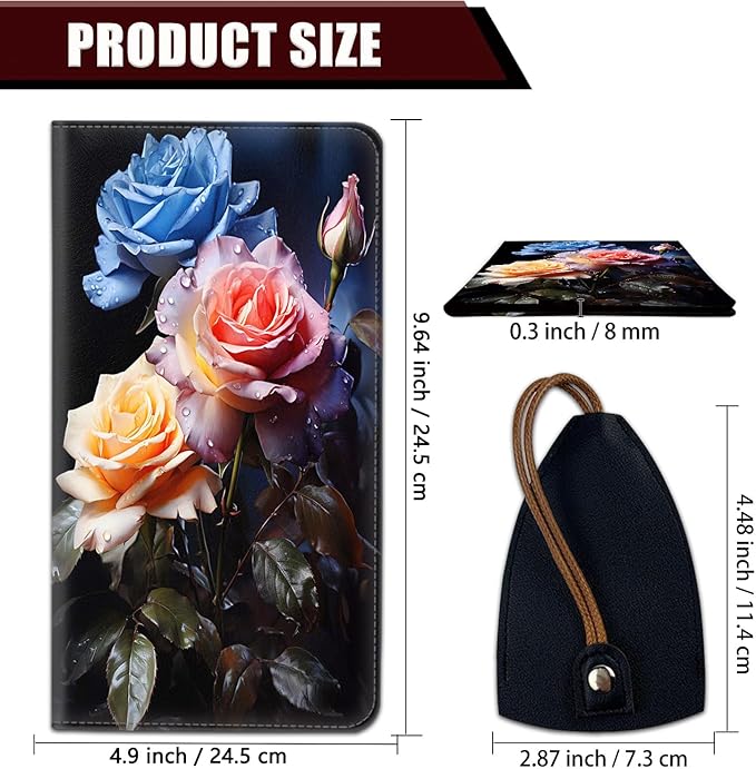 Yuxcfhjfe Car Registration and Insurance Holder, PU Leather Auto Document Holder for Men&Women, Vehicle Glove Box Compartment Organizer with Magnetic Shut for Driver's License, Peony Pattern