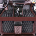 KaiLaiCarCustom Automotive Car Floor Mats for 99.99% Sedan SUV Sports Car Men Women Protection Full Coverage Pads Anti-Slip Leather Floor Lining… (Brown+Black Beige)