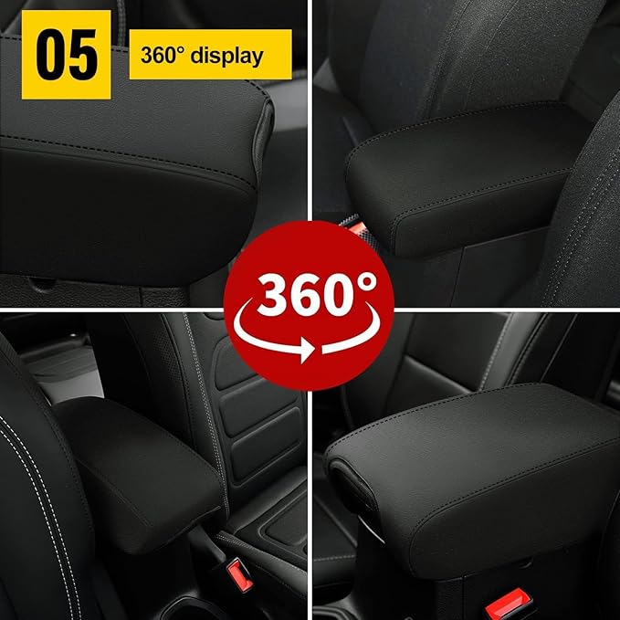 AOMSAZTO Console Covers for 2021-2023 Trailblazer Chevrolet Armrest Covers Leather Black