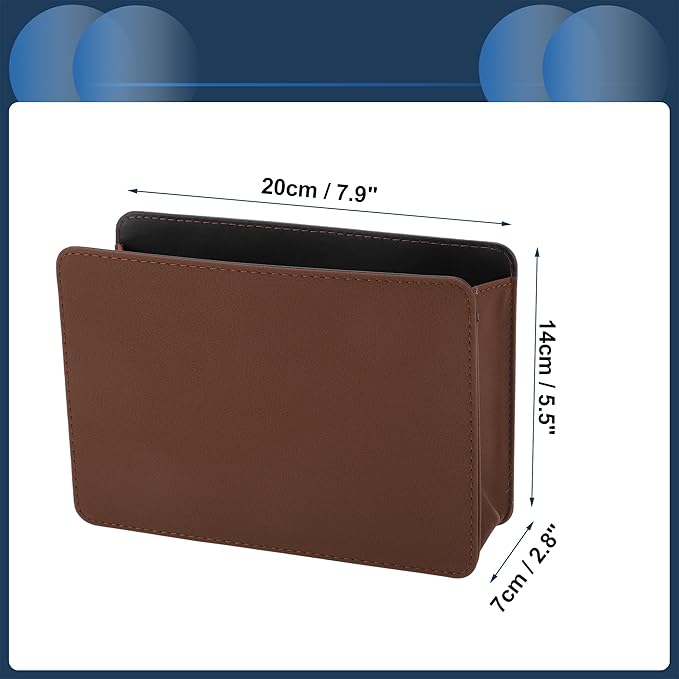 Car Trash Can Car Door Back Seats 7.9" Length 2.8" Width 5.5" Height Auto Trash Bin Faux Leather Brown Hanging