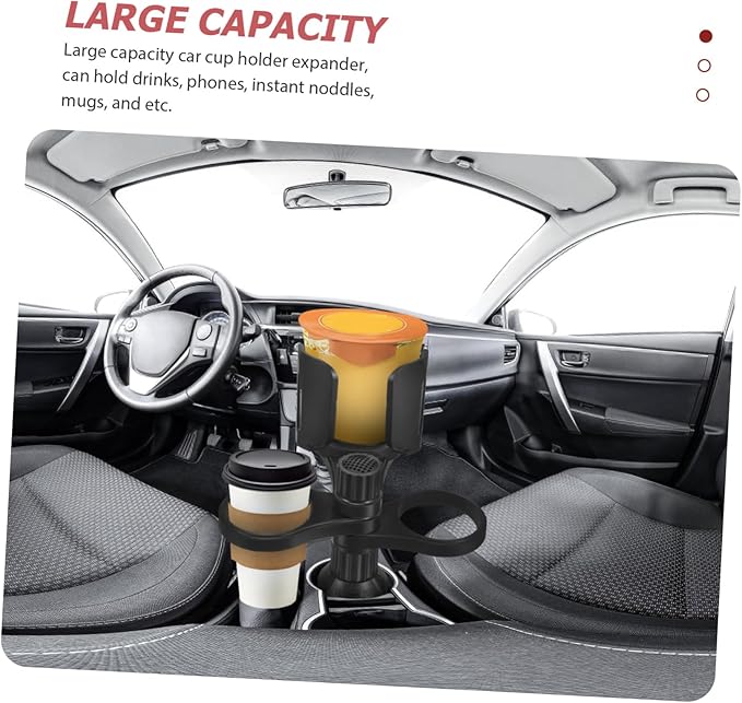 VOSAREA Car Cup Holder Expander with Storage Box and Tray Portable Drink Holder for Various Car Models Non Slip Design for Dining Entertainment and Storage Convenience