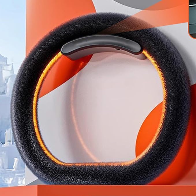 Wireless Heated Steering Wheel Cover, 15" Steering Wheel Warmer with Non-Slip Lining, for Cars Trucks SUVs(-20-0℃ Type D)