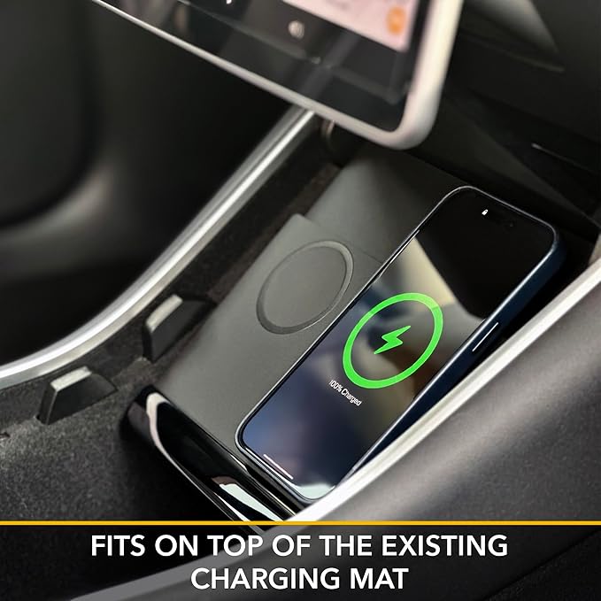 TWRAPS Dual Wireless Phone Charger for 2017-2020 Tesla Model 3 and Tesla Model Y, 1st Gen Center Console Charging Pad -Works with iPhone 17 Pro Max and iPhone & Android Phones with MagSafe Cases