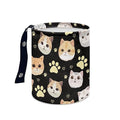 Cat Car Trash Bag Waste Basket with Adjustable Buttons Collapsible Car Storage Bag Multipurpose Road Trip Essentials for Outdoor Activities